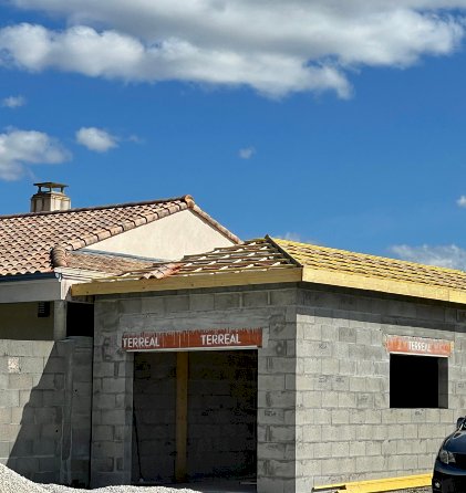 Construction d'une charpente sur bâtiment neuf